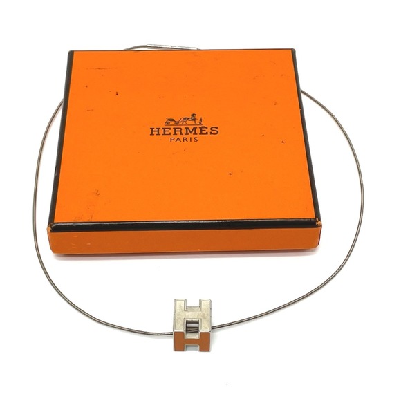 Hermes H cube Necklace Orange x Silver - Picture 9 of 9
